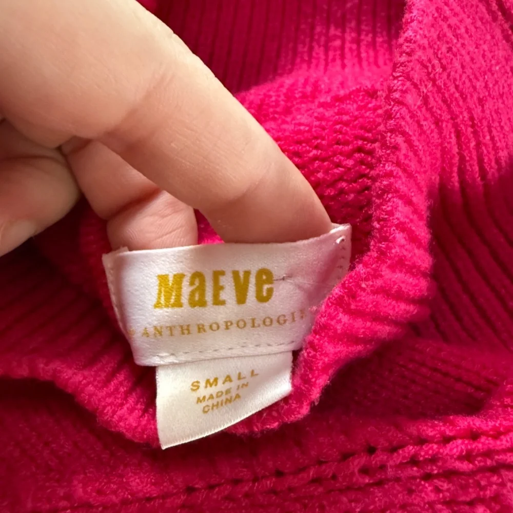 Anthropologie Maeve Crystal Tunic Sweater Barbie Hot Pink Size S